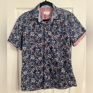 Floral Navy Rue Saint-Patrick Short Sleeve Shirt